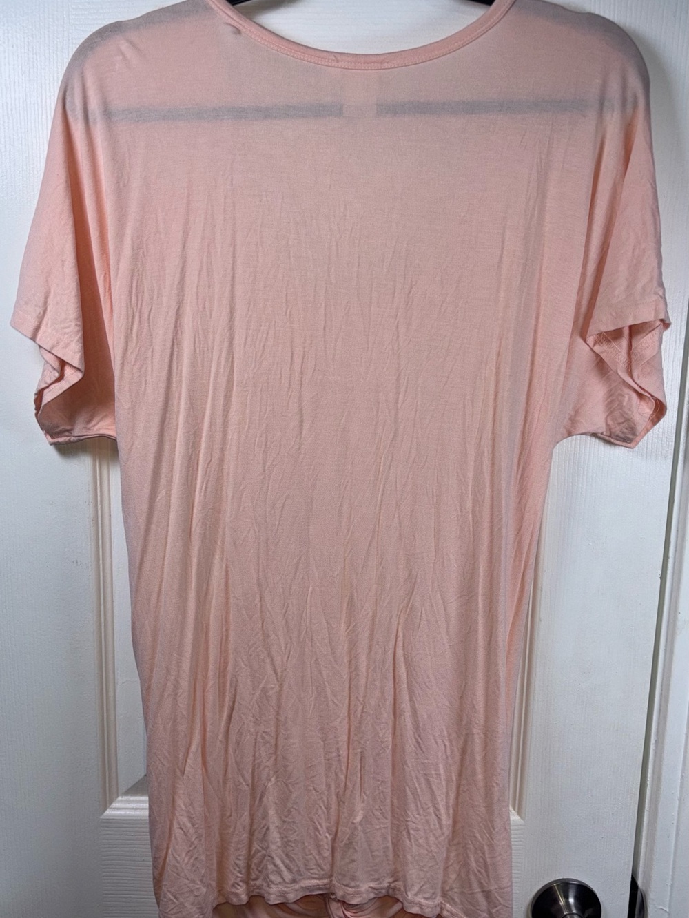 VENUS Light Peach Pocket Knot-Front Short Sleeve Tee - Picture 8 of 9